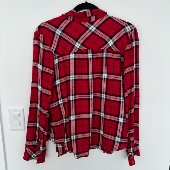 Red plaid button down shirt - Picture 2 of 5